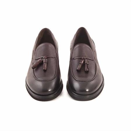 Mocassini Erkek Açma Deri Eva Taban Bordo Klasik Ayakkabı