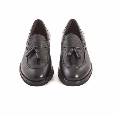 Mocassini Erkek Açma Deri Eva Taban Siyah Klasik Ayakkabı