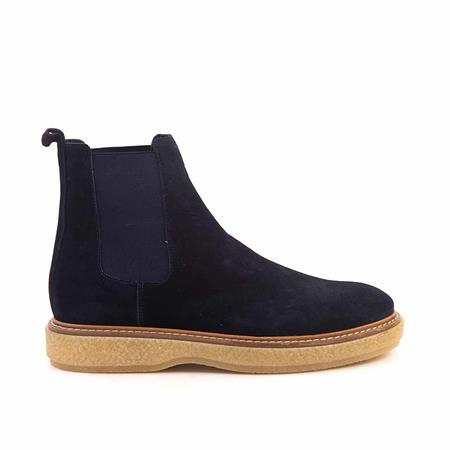 Mocassini Erkek Hakiki Deri Kauçuk Taban Lacivert Süet Bot 