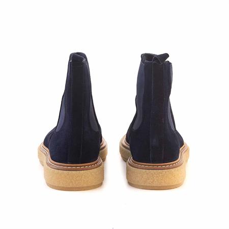 Mocassini Erkek Hakiki Deri Kauçuk Taban Lacivert Süet Bot 