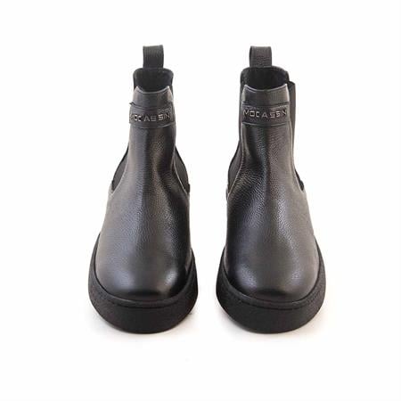 Mocassini Erkek Hakiki Deri Kauçuk Taban Siyah Bot 