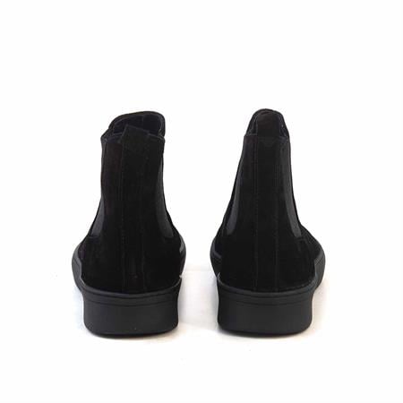 Mocassini Erkek Geyik Derisi Kauçuk Taban Siyah Süet Bot 