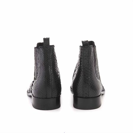 Mocassini Erkek Hakiki Deri Kauçuk Taban Siyah Bot 