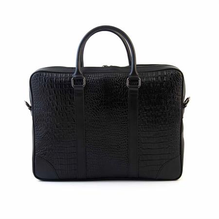 Mocassini Erkek Hakiki Deri Siyah Evrak Çantası 