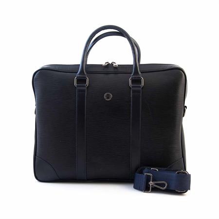 Mocassini Erkek Hakiki Deri Lacivert Evrak Çantası 