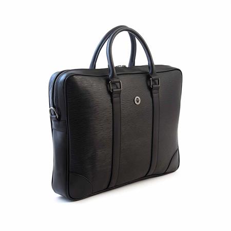 Mocassini Erkek Hakiki Deri Siyah Evrak Çantası 