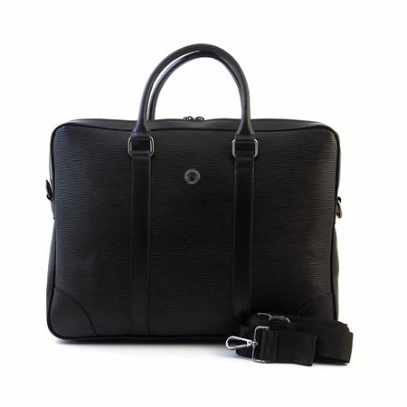 Mocassini Erkek Hakiki Deri Siyah Evrak Çantası 