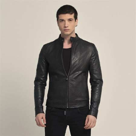 Mocassini Erkek Hakiki Deri Kösele Taban Siyah Deri Mont