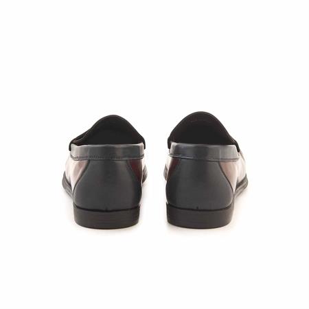 Mocassini Erkek Açma Deri Kauçuk Taban Bordo - Lacivert Günlük Ayakkabı