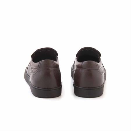 Mocassini Erkek Hakiki Deri Kauçuk Taban Kahverengi Günlük Ayakkabı