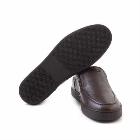 Mocassini Erkek Hakiki Deri Kauçuk Taban Kahverengi Günlük Ayakkabı