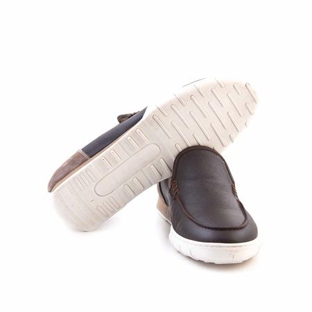 Mocassini Erkek Hakiki Deri Kauçuk Taban Kahverengi-Vizon Günlük Ayakkabı