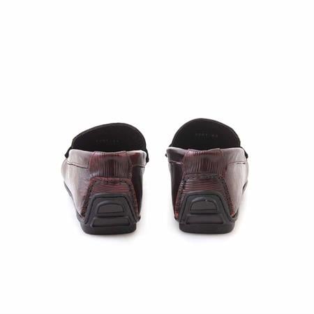 Mocassini Erkek Hakiki Deri Kauçuk Taban Bordo Günlük Ayakkabı