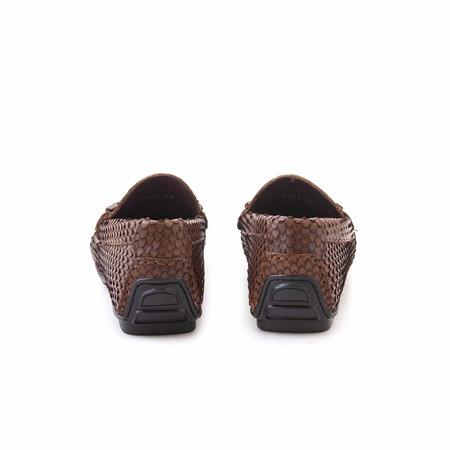 Mocassini Erkek Hakiki Deri Kauçuk Taban Kahverengi Günlük Ayakkabı