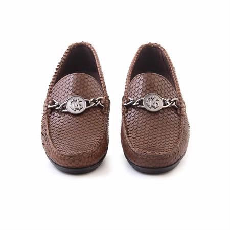 Mocassini Erkek Hakiki Deri Kauçuk Taban Kahverengi Günlük Ayakkabı