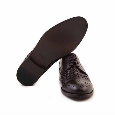 Mocassini Erkek Hakiki Deri Kösele Taban Kahverengi Örgü Günlük Ayakkabı