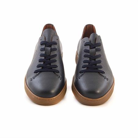 Mocassini Erkek Hakiki Deri Kösele Taban Lacivert Günlük Ayakkabı