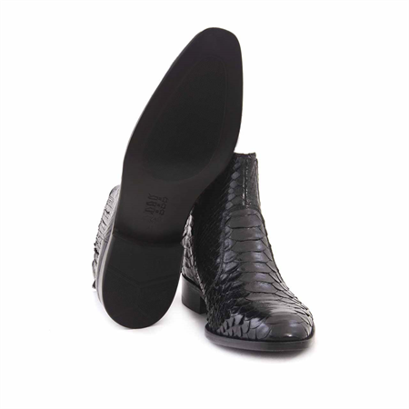 Mocassini Erkek Hakiki Deri Kauçuk Taban Siyah Bot 