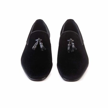 Mocassini Erkek Rugan Deri Siyah Klasik Ayakkabı