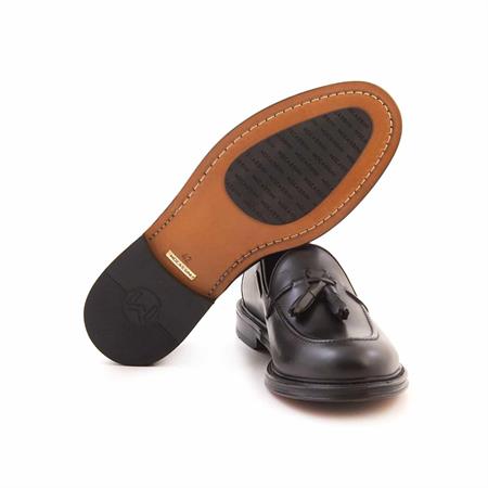 Mocassini Erkek Hakiki Deri Enjeksiyon Kösele Taban Siyah Klasik Ayakkabı