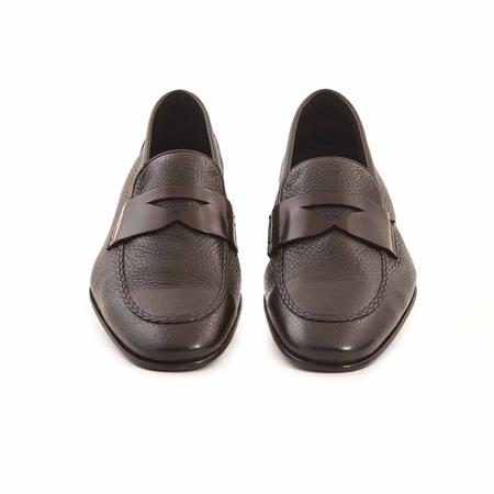 Mocassini Erkek Hakiki Deri Kösele Taban Kahverengi Klasik Ayakkabı