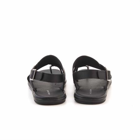 Mocassini Erkek Hakiki Deri Siyah Sandalet Ayakkabı