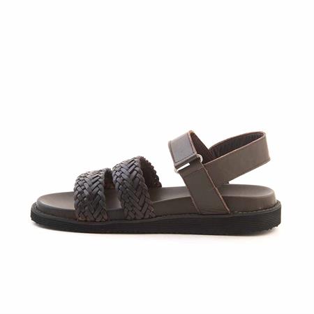 Mocassini Erkek Hakiki Deri Kahverengi Sandalet Ayakkabı