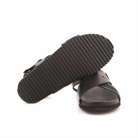 Mocassini Erkek Hakiki Deri Siyah Sandalet Ayakkabı