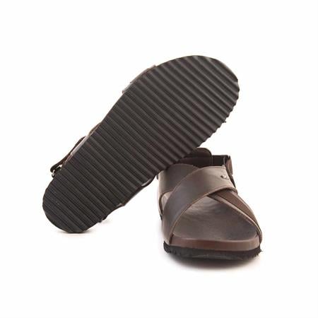 Mocassini Erkek Hakiki Deri Kahverengi Sandalet Ayakkabı