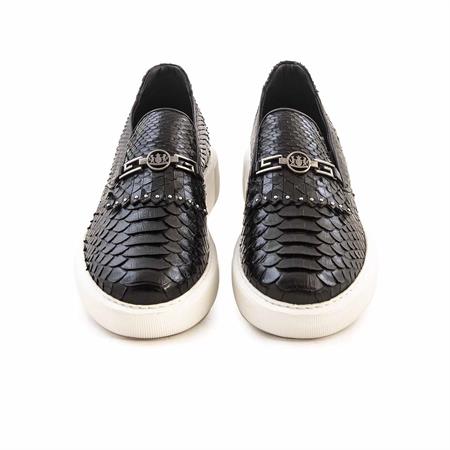 Mocassini Erkek Hakiki Deri Kauçuk Taban Siyah Spor & Sneaker Ayakkabı