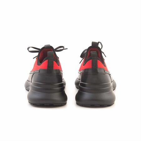 Mocassini Erkek Hakiki Deri Kauçuk Taban Siyah-Kırmızı Spor & Sneaker Ayakkabı