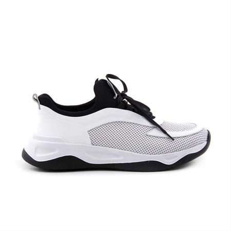 Mocassini Erkek Hakiki Deri Beyaz-Siyah Spor & Sneaker Ayakkabı