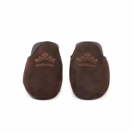 Mocassini Erkek Hakiki Deri Kauçuk Taban Kahverengi Terlik Terlik