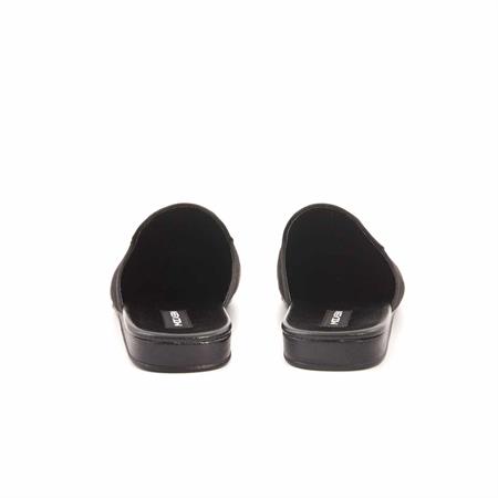 Mocassini Erkek Hakiki Deri Kauçuk Taban Siyah Terlik Terlik