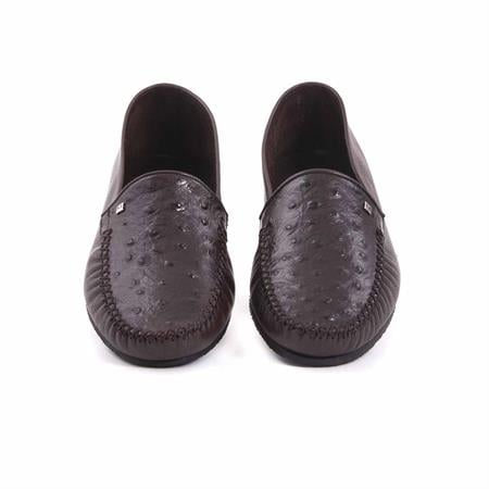 Mocassini Erkek Hakiki Deri Jut Taban Kahverengi Terlik Terlik