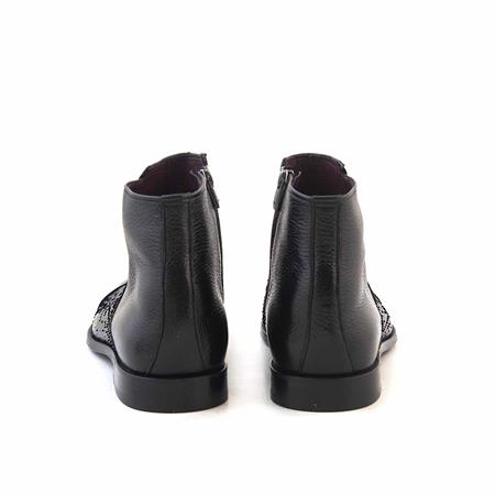 Mocassini Gold Erkek Hakiki Deri Siyah Bot 