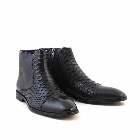 Mocassini Gold Erkek Hakiki Deri Siyah Bot 