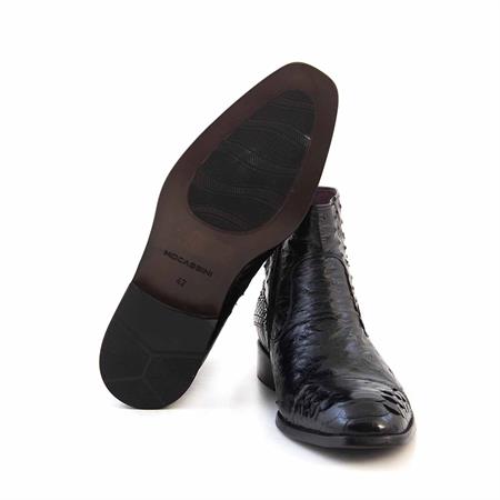 Mocassini Gold Erkek Hakiki Deri Eva Taban Siyah Bot 