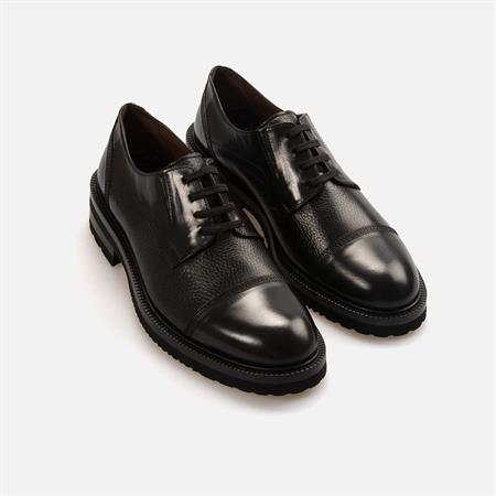 Mocassini Gold Erkek Açma Deri Eva Taban Siyah Günlük Ayakkabı