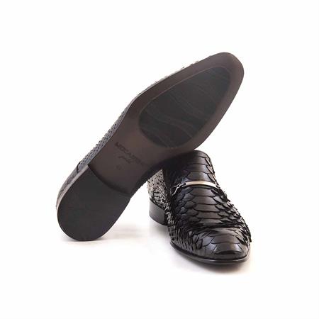 Mocassini Gold Erkek Hakiki Deri Kösele Taban Siyah Klasik Ayakkabı