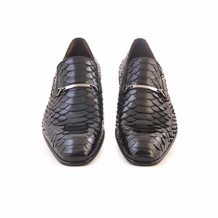 Mocassini Gold Erkek Hakiki Deri Kösele Taban Siyah Klasik Ayakkabı