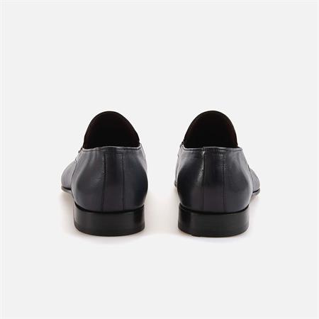 Mocassini Gold Erkek Hakiki Deri Kösele Taban Lacivert vıdela Klasik Ayakkabı