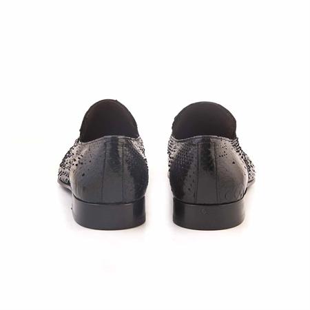 Mocassini Gold Erkek Hakiki Deri Kösele Taban Siyah Klasik Ayakkabı