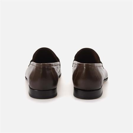 Mocassini Gold Erkek Hakiki Piton Kösele Taban Kahverengi Klasik Ayakkabı