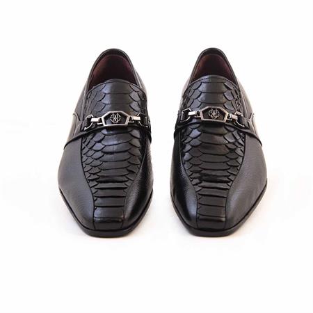 Mocassini Gold Erkek Hakiki Deri Siyah Klasik Ayakkabı