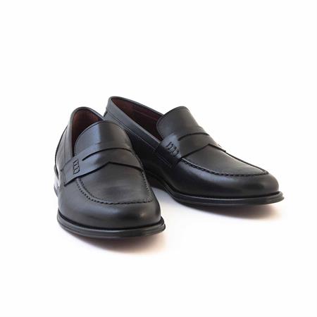 Mocassini Gold Erkek Hakiki Deri Siyah Klasik Ayakkabı