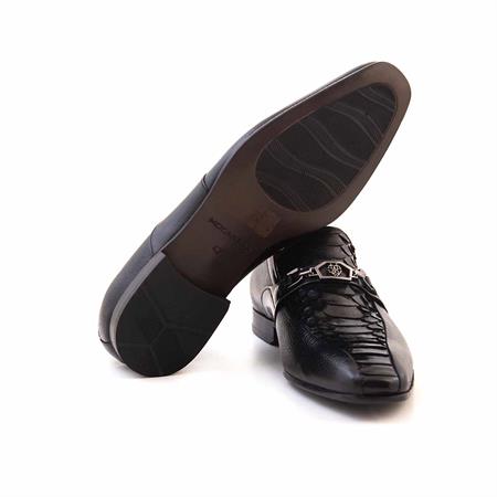 Mocassini Gold Erkek Hakiki Deri Siyah Klasik Ayakkabı