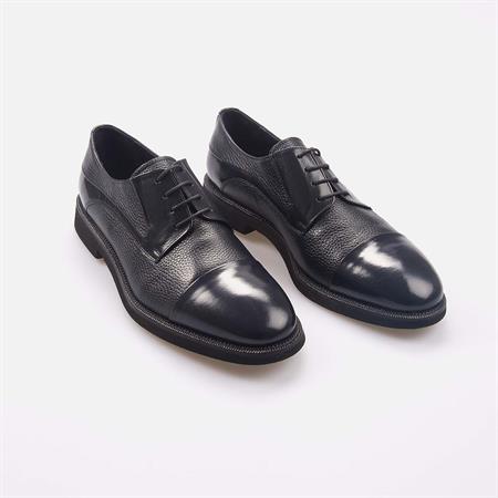 Mocassini Gold Erkek Geyik Derisi Eva Taban Lacivert Klasik Ayakkabı