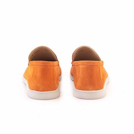 Mocassini Gold Erkek Hakiki Deri Eva Taban Turuncu Süet Loafer Konforlu Ayakkabı