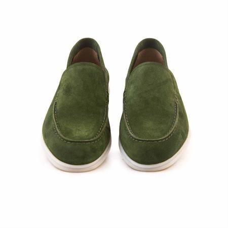 Mocassini Gold Erkek Hakiki Deri Eva Taban Yeşil Süet Loafer Konforlu Ayakkabı